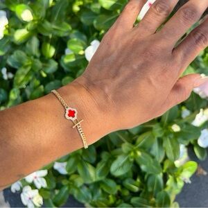 Gold and Red Women's Bracelet